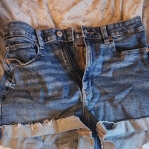 Blue Denim Distressed Shorts